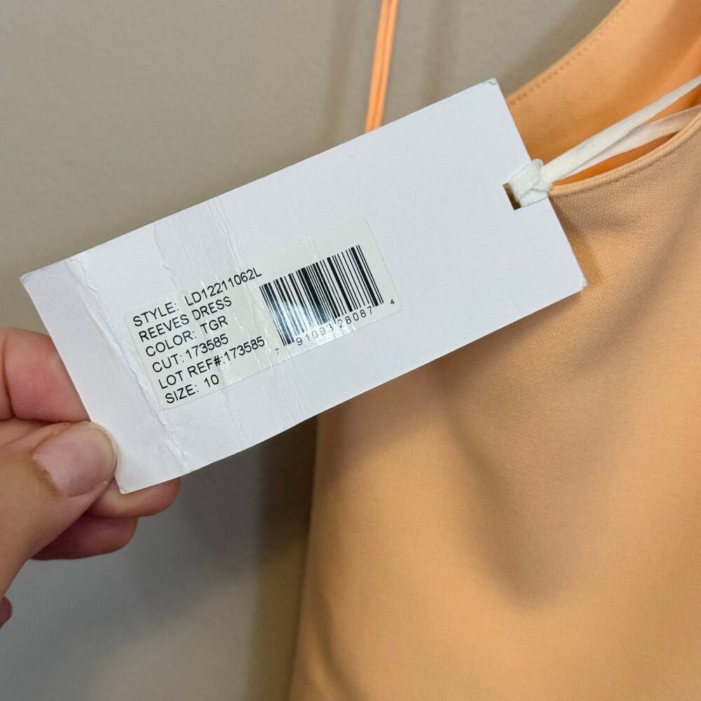 Elizabeth and James Reeves Mini Dress 10 Tangerine Halter Sheath Cocktail NWT - Picture 8 of 11